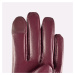 Semiline Dámske kožené antibakteriálne rukavice P8205-3 Crimson
