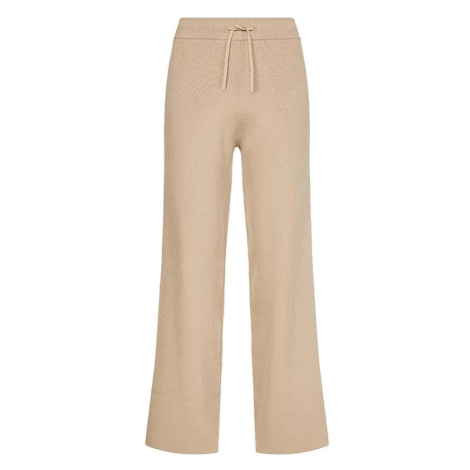 Tommy Hilfiger Nohavice - SOFT RIB WIDE LEG PANT béžové