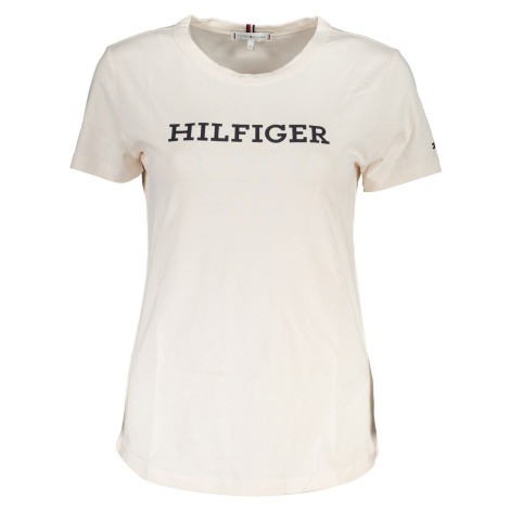 TOMMY HILFIGER WOMEN&#39;S SHORT SLEEVE T-SHIRT BEIGE