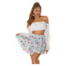 Sexy FEEL HAPPY Mini Flower Skirt white Einheitsgroesse