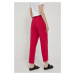 Nohavice Sisley dámske, ružová farba, cigaretový strih, vysoký pás