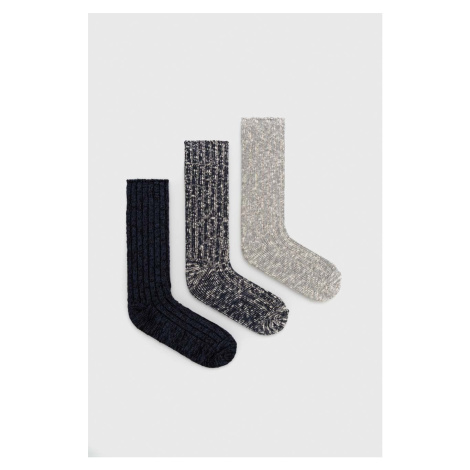 Ponožky Abercrombie & Fitch 3-pak pánske, tmavomodrá farba