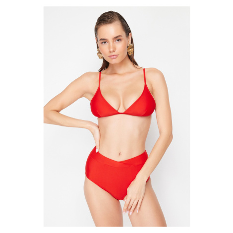 Trendyol Red V-Cut High Waist Hipster Bikini Bottom