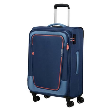 American Tourister Látkový cestovní kufr Pulsonic EXP M 64/74 l - tmavě modrá