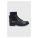 Topánky Chelsea Hugo dámske, čierna farba, na plochom podpätku