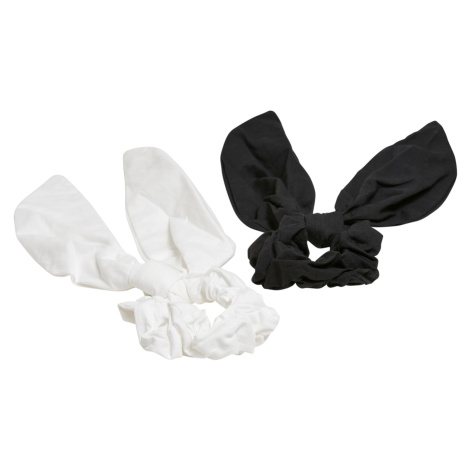 Scrunchies with Bow XXL 2-Pack Black/White Urban Classics