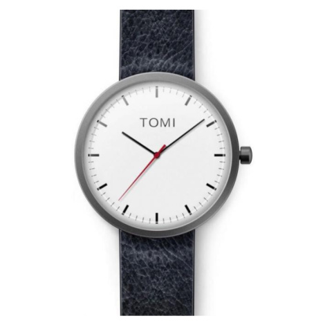 Čierne hodinky Tomi s bielym ciferníkom pre pánov