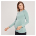 Dámske bezšvové tehotenské tričko MP s dlhými rukávmi – svetlomodré