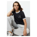 Trendyol Black 100% Cotton Embroidered Contrast Piping Detailed Knitted T-Shirt