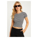 Cool & Sexy Women's Black-White Striped Blouse