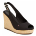 Tommy Hilfiger Espadrilky Iconic Elena Sling Back Wedge FW0FW04789 Čierna