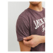 JACK & JONES Tričko  fialová melírovaná / biela