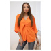 Oversized blouse with an orange neckline