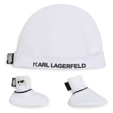 Karl Lagerfeld Kids Set čiapka a ponožky Z30180 Biela