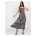 SUBLEVEL black patterned maxi dress with frills
