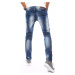 Modré dierované džínsy s presvetlením UX3821