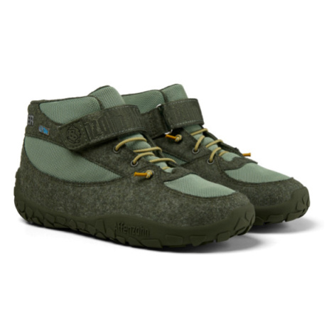Barefoot topánky s membránou Affenzahn - Midboot Leather Dreamer Forest green