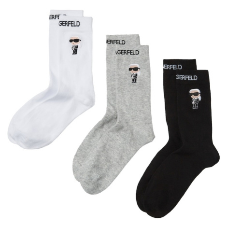 Karl Lagerfeld Ponožky  béžová / sivá melírovaná / čierna / biela