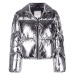 Tommy Hilfiger Bunda - GLOSS FOIL LOGO DOWN PUFFER JKT strieborná