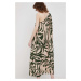 Šaty Sisley béžová farba, midi, oversize