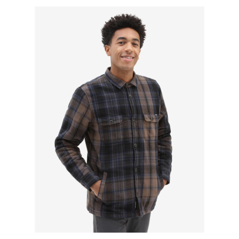 Brown-Black Men's Outerwear Plaid Flannel Shirt VANS Howard - Men
