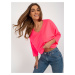 Fluorine pink daily blouse with 3/4 sleeves
