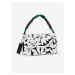 Čierno-biela dámska kvetovaná kabelka Desigual Onyx Venecia 2.0