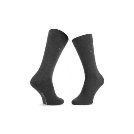 Tommy Hilfiger Súprava 2 párov vysokých pánskych ponožiek 371111 Sivá