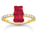 Thomas Sabo TR2459-414-10-54 Gold prstýnek with red Goldbears