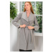 Z6639 DEWBERRY LADIES' COAT-PLAIN GREY