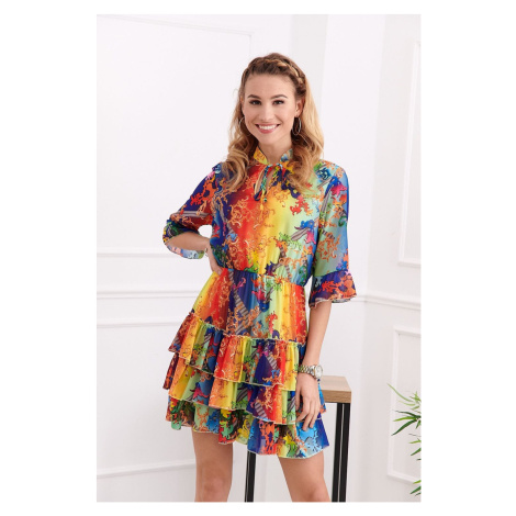 Airy dress with colorful patterns FASARDI
