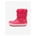 Ružové dievčenské snehule detské Crocs Winter Puff