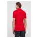 Bavlnené polo tričko Lacoste PH4012-001, červená farba, jednofarebné