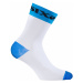 SIX2 Cyklistické ponožky klasické - WHITE SHORT - svetlo modrá/biela