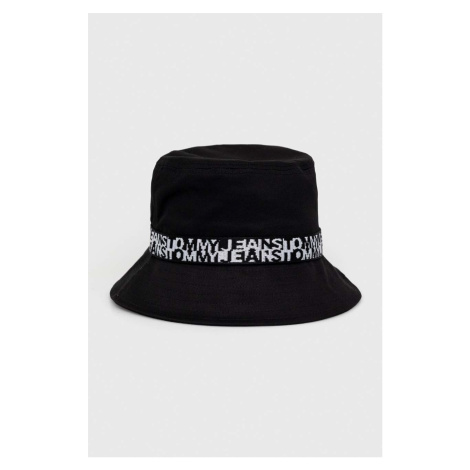 Bavlnený klobúk Tommy Jeans čierna farba, bavlnený Tommy Hilfiger