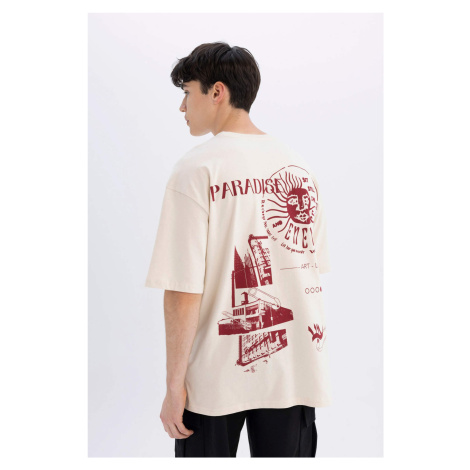 DEFACTO Oversize Fit Crew Neck Printed T-Shirt