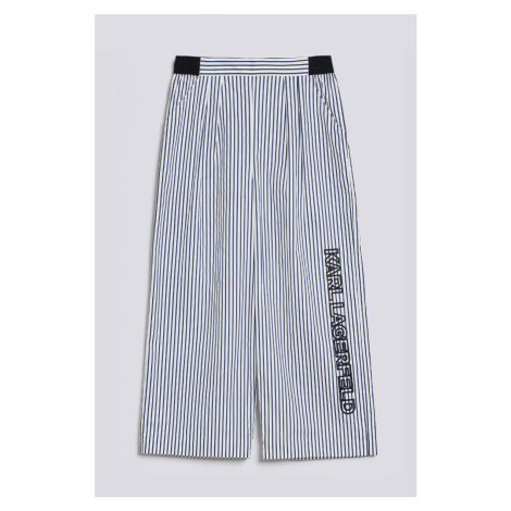 Nohavice Karl Lagerfeld Striped Pants W/Embroidery Biela
