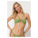 Trendyol Green Strapless Accessory Bikini Top