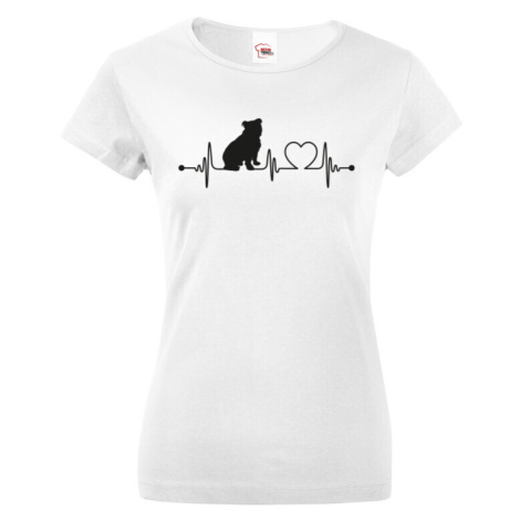 Dámské tričko pre milovníkov zvierat - Anglický buldog tep