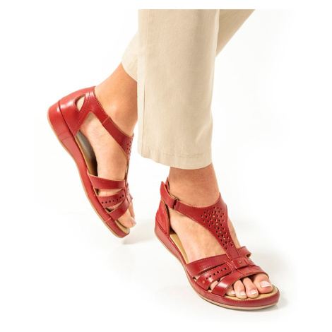 Kožené sandále na suchý zips, extra široké Blancheporte