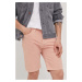 Rifľové krátke nohavice Levi's pánske, ružová farba,