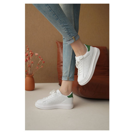 Riccon Women's Sneakers 0012156 White Green Skin