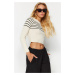 Trendyol Stone Crop Striped Knitwear Sweater