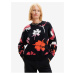 Red-black women's floral sweater Desigual Luca - Women