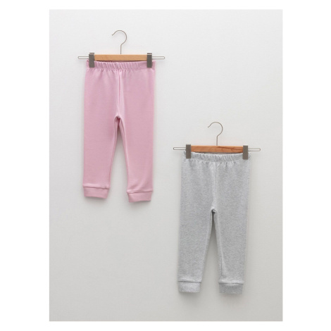 LC Waikiki Lw - Basic Baby Girl Pajama Bottom 2-Pack with Elastic Waistband