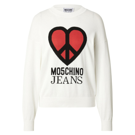Moschino Jeans Sveter  červená / čierna / biela