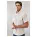 ALTINYILDIZ CLASSICS Men's White-beige Slim Fit Slim Fit Shirt with Buttons Collar Striped