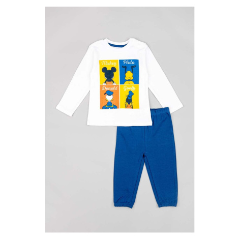 Detské bavlnené pyžamo zippy tmavomodrá farba, vzorovaná