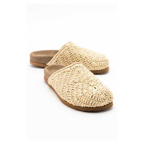 LuviShoes LOOP Beige Knitted Women's Slippers