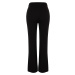 Trendyol Black Premium s vysokým pásom rovné/rovné rebrované nohavice